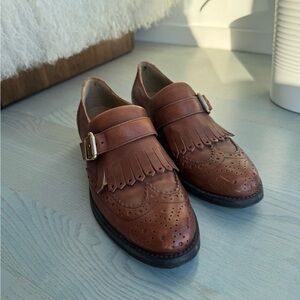 Capezio Classic Brown Leather Brogue Loafers